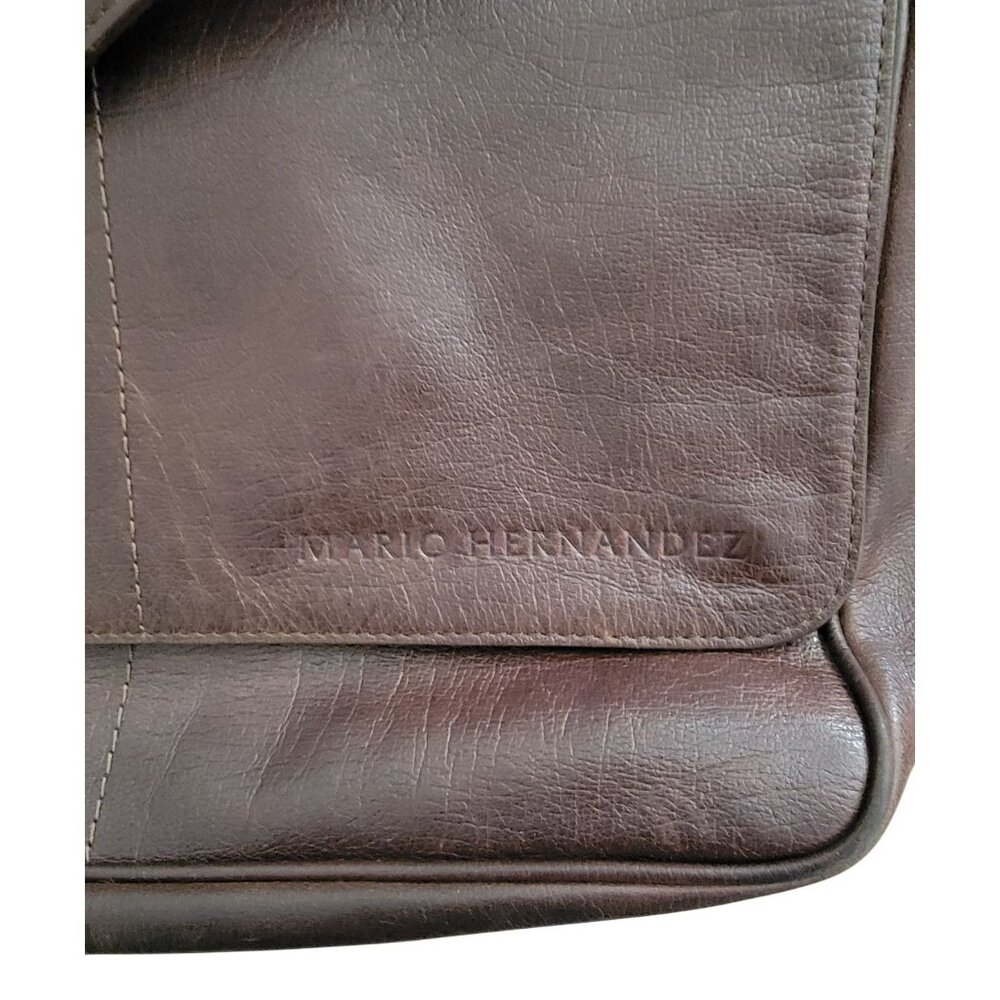 Mario Hernandez Brown Leather Messenger Crossbody Bag Handmade In Colombia - Picture 6 of 14